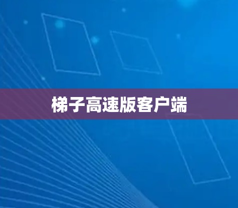 梯子高速版客户端 梯子高速版客户端