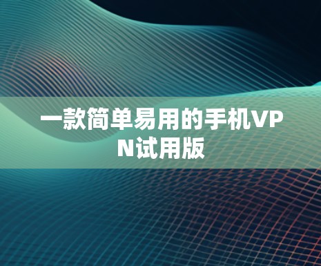 一款简单易用的手机VPN试用版 一款简单易用的手机VPN试用版