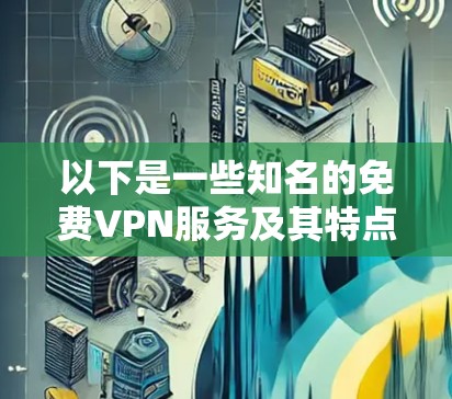 以下是一些知名的免费VPN服务及其特点,但请注意,这些服务可能会收集用户的数据或有其他限制 以下是一些知名的免费VPN服务及其特点,但请注意,这些服务可能会收集用户的数据或有其他限制
